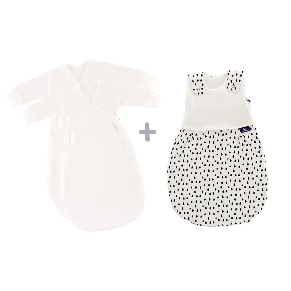 "Träumeland Liebmich slaapzak, slaapzak baby set - Druppels zwart, Goor: 80/86 image"