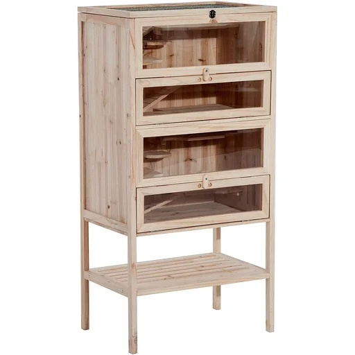 "Hamster cage, small animal cage, rodent cage, mouse cage, fir wood image"