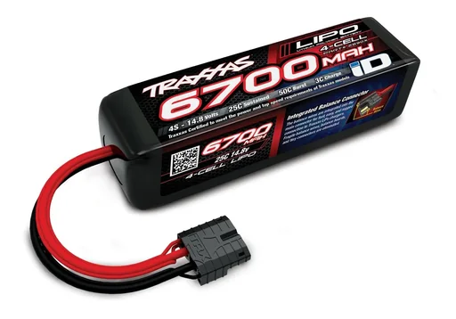 "6700mAh 14.8V 4-cell 25C TRAXXAS LIPO with iD connector image"