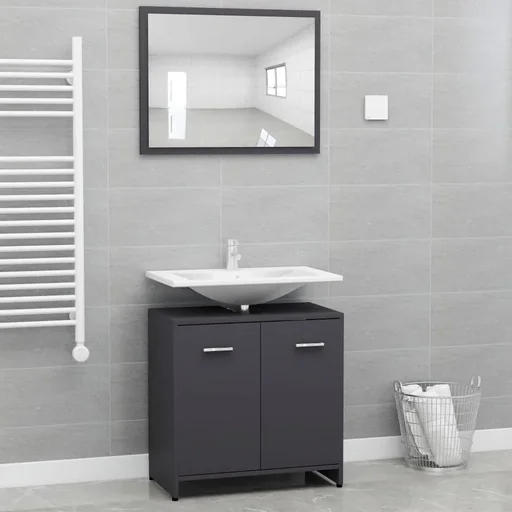 "Bathroom cabinet gray image"