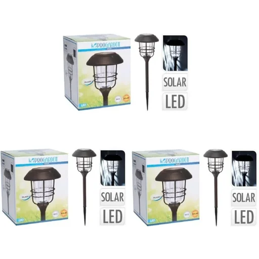 "3x Progarden solar garden light 170 x 58.5 cm - aluminum with glass image"