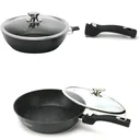 Wok pan - with lid - 30cm - Black