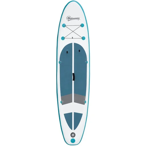 "SUP board with many accessories white+blue+grey 320 x 76 x 15 cm image"