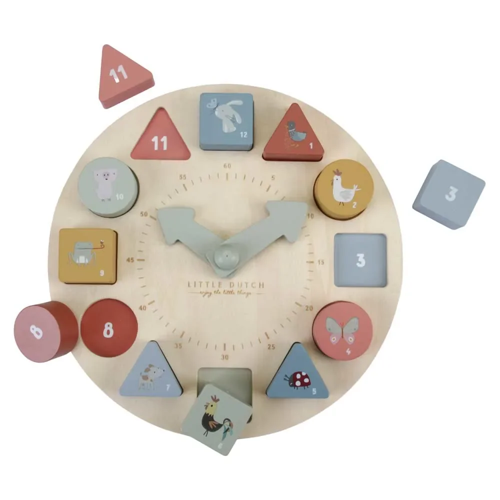 "Little Dutch Puzzel Klok Dieren Hout image"