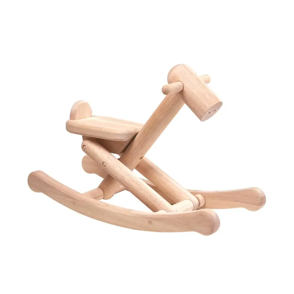"Plan Toys schommelpaard opvouwbaar hout natuur image"
