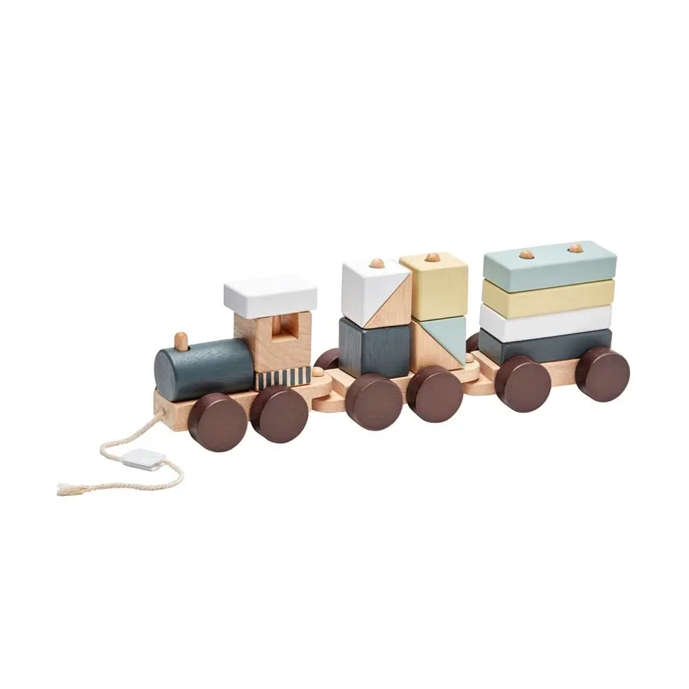 "Kids Concept speelgoedtrein met houten blokken image"