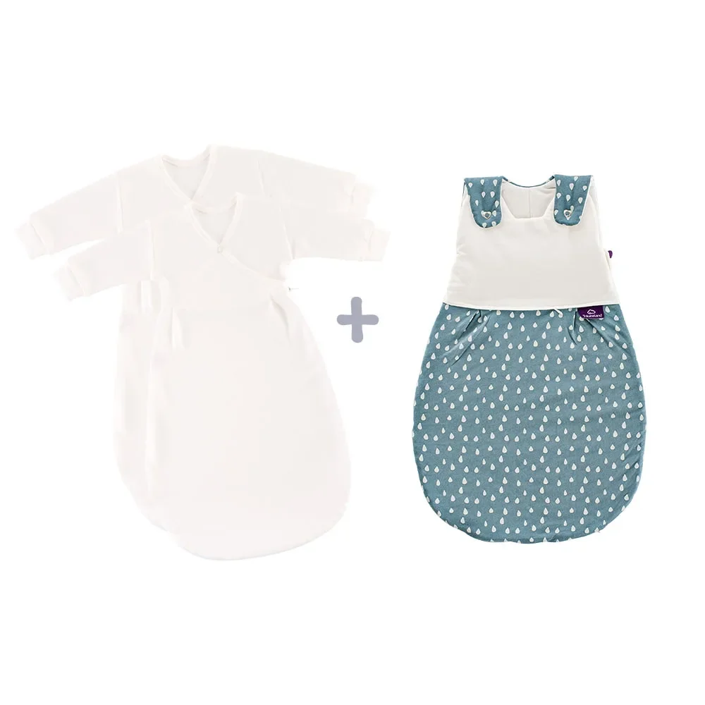 "Träumeland Liebmich slaapzak, slaapzak baby set - Druppels oceaanblauw, Goor: 80/86 image"