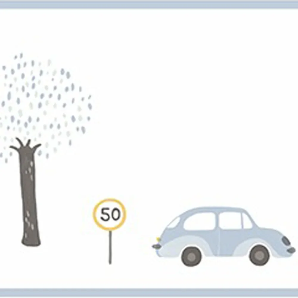 "Casadeco rand Happy Dreams auto's blauw image"