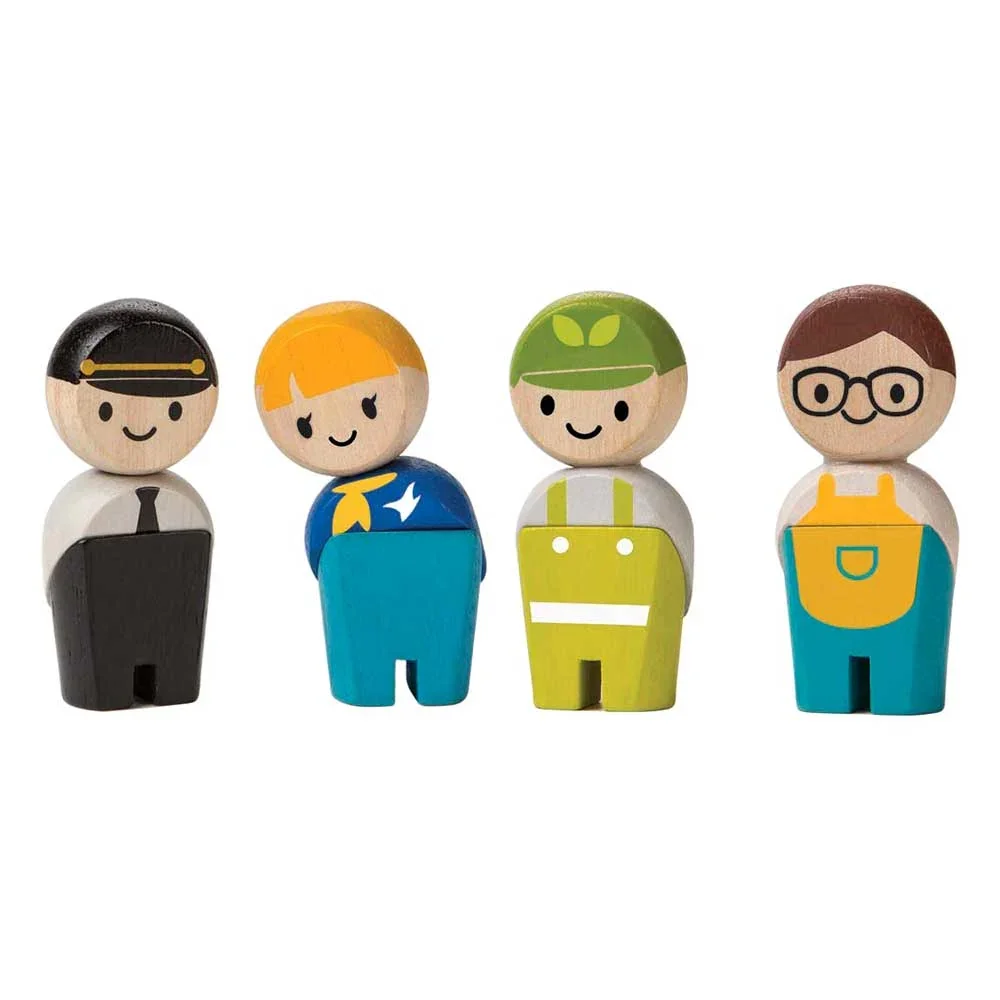 "Plan Toys speelgoedfigurenset ambachtelijk hout image"