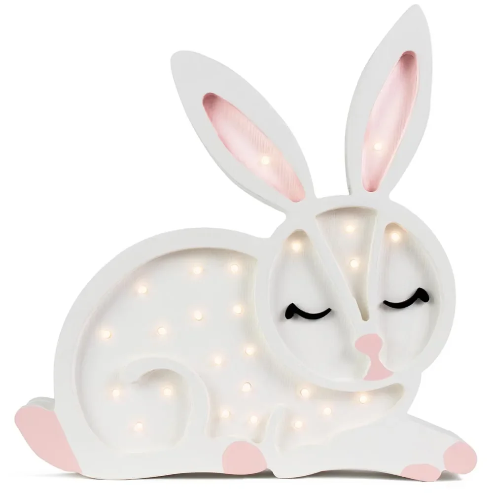 "little lights Led deco kinderlamp konijntje wit image"