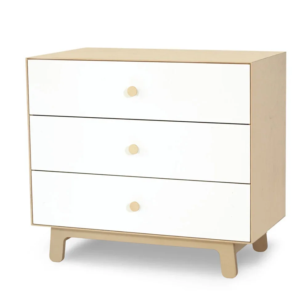"Oeuf commode Merlin 3 laden wit/berken poten Sparrow, Kleur voeten: okkernoot image"