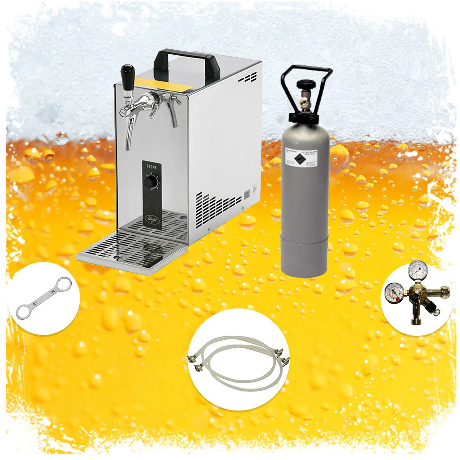 "Complete set - Biertap, Thuistap - PYGMY 25 LE 1-regelig, 30 liter/u - Green Line, KEG: zonder image"