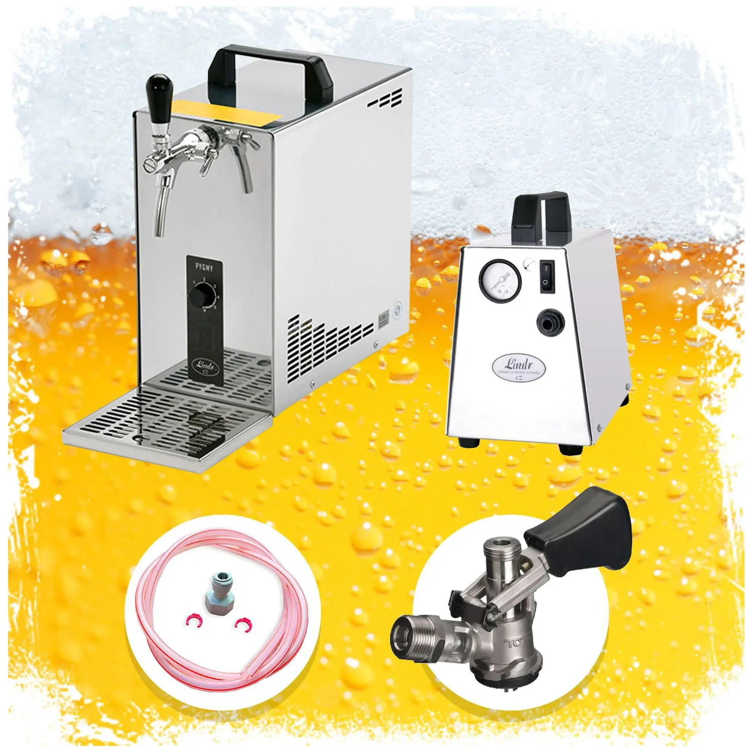 "Complete Set, Tapsysteem, Biertap, PYGMY 25, 1-kraans, droogkoeler, 35 liter/uur biertap, - Biertap, Beertender, Thuistap, Bierkoeler, Green Line ., KEG: zonder image"
