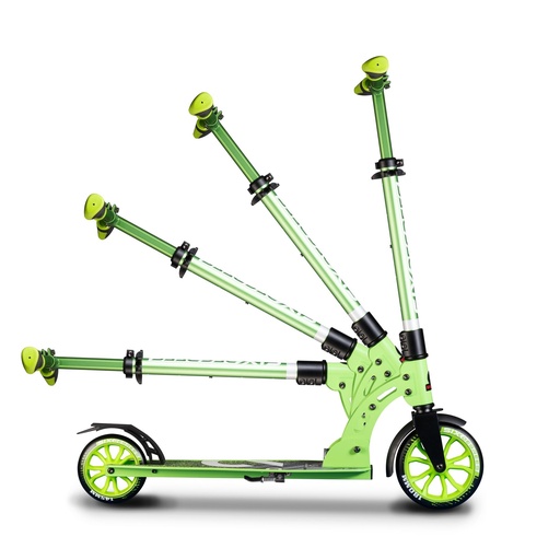 "SIX DEGREES Aluminium Scooter Junior met vouwmechanisme en standaard, 180/145 mm, hoogte verstelbaar, GS-gecertificeerd, groen image"