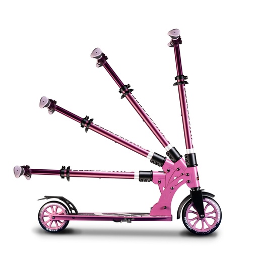 "SIX DEGREES Aluminium Scooter Junior met vouwmechanisme en standaard, 180/145 mm, in hoogte verstelbaar, GS-gekeurd, roze image"