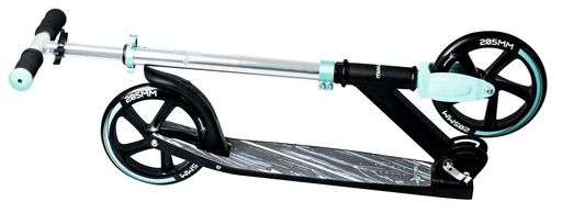 "muuwmi Aluminium Scooter– Tretroller, 205 mm, ABEC 7, GS-geprüft, höhenverstellbar, XL-Deck, türkis image"