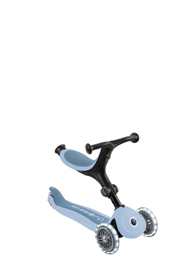 "GLOBBER GO-UP ACTIVE LIGHTS ECO – 3 in 1 Dreirad, Laufrad und Scooter, 120/80 mm, 3-rädrig, höhenverstellbar, blaubeere image"
