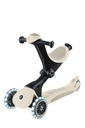 GLOBBER GO-UP DELUXE LIGHTS ECO 360 – 3 in 1 Aufsitzrad, Laufrad, Scooter, 120/80 mm, 3-rädrig, verstellbar, kokos weiß