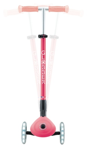 "GLOBBER ELITE GLOW LIGHTS – Roller Kinder, 120/80 mm, 3-rädrig, verstellbar, LED-Leuchtrollen, Glow-Effekt, pastellrosa image"