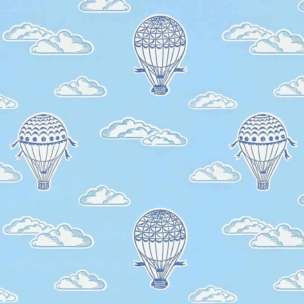 "Little Sanderson Abracazoo behang luchtballonnen blauw image"