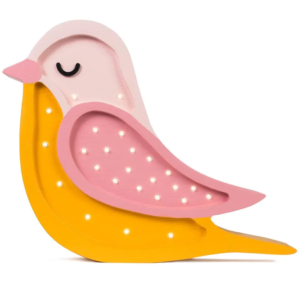 little lights Led deco kinderlamp vogel honing roze