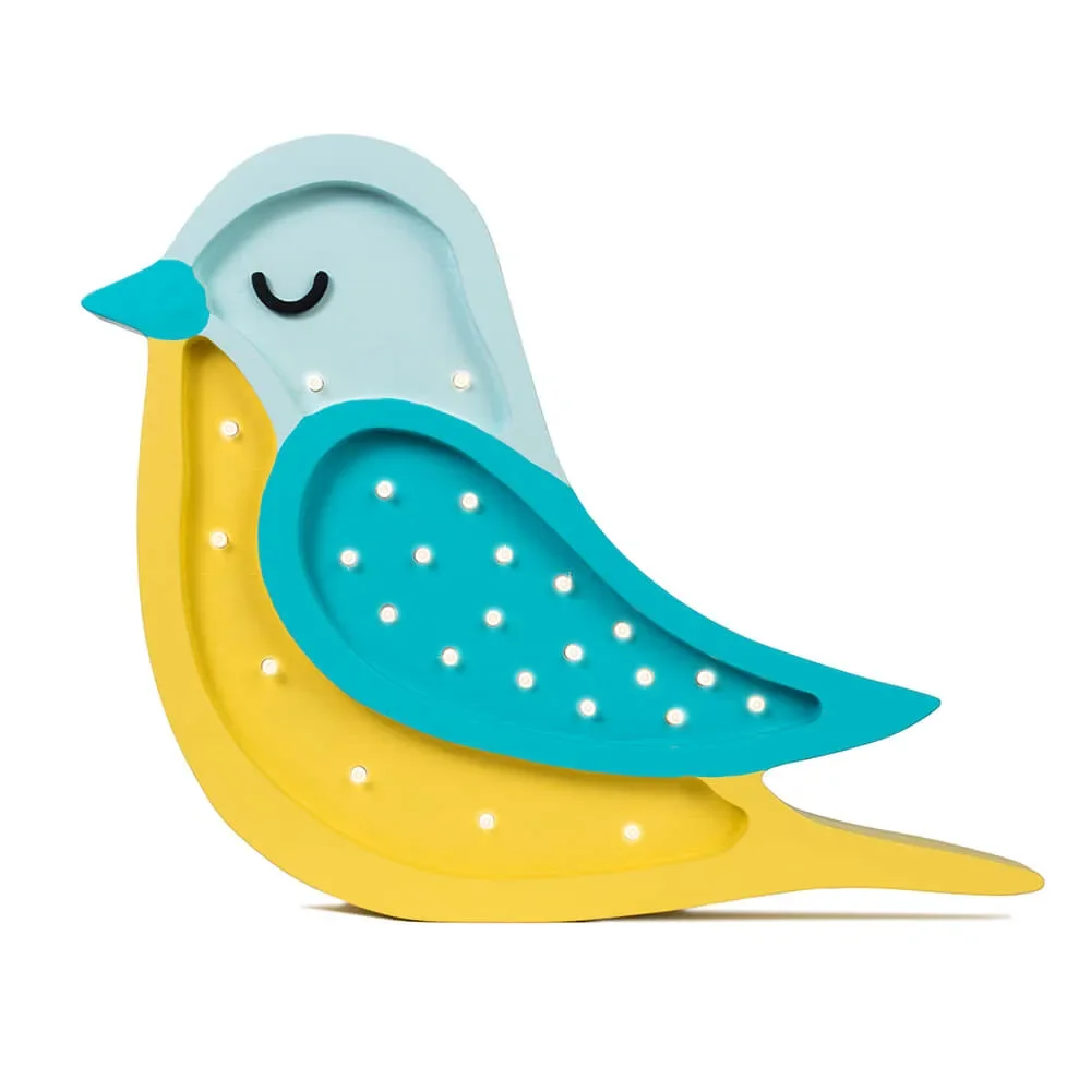 "little lights Led deco kinderlamp vogel turquoise image"