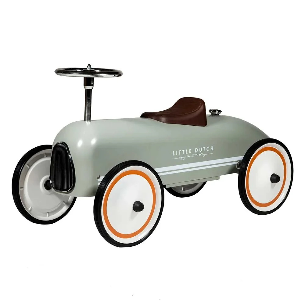 Little Dutch Retro glijbaan auto olijf