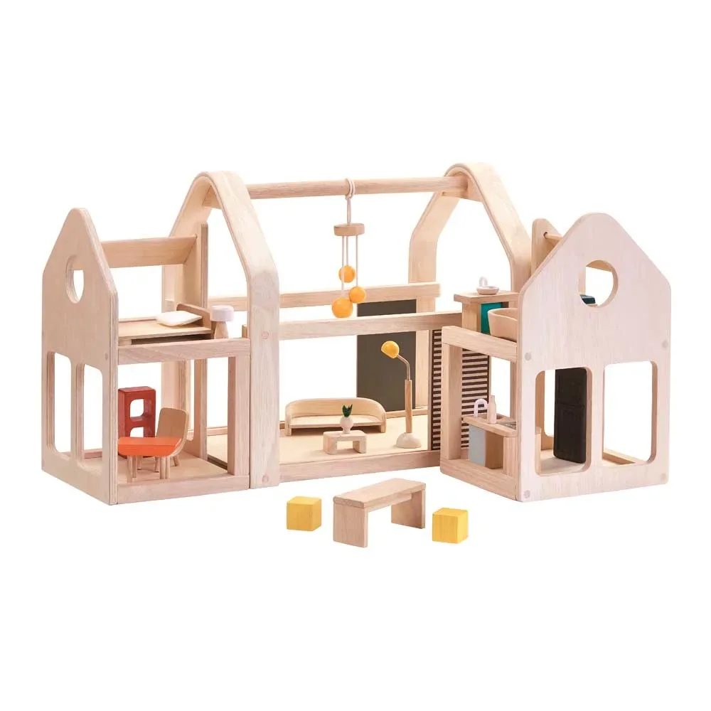 "Plan Toys Poppenhuis to go hout naturel image"
