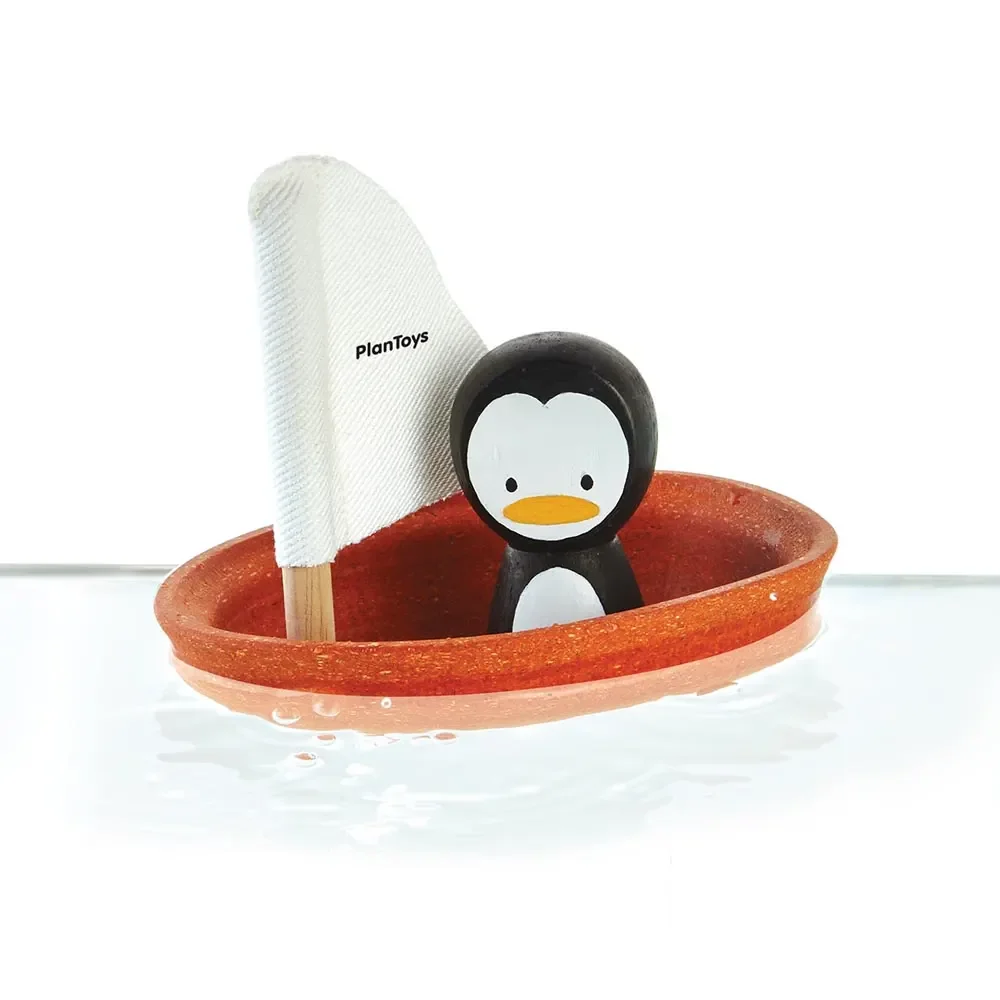"Plan Toys badboot oranje pinguïn image"