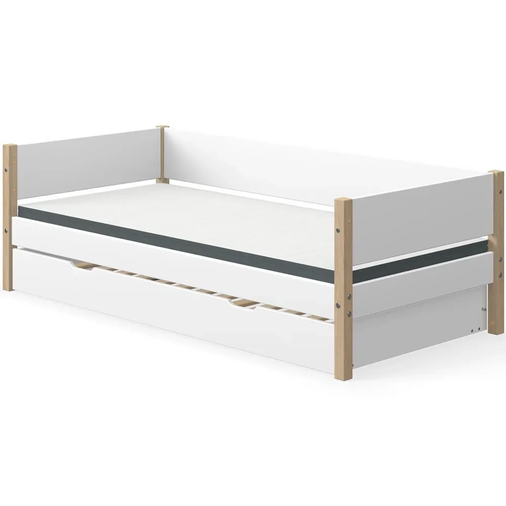 "Flexa Nor slaapbank met logeerbed wit/eik image"