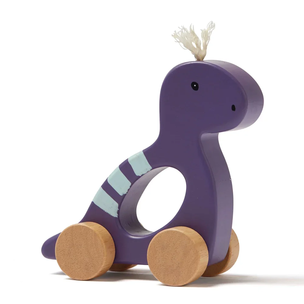 "Kids Concept babyspeelgoed schuiffiguur dino hout paars image"