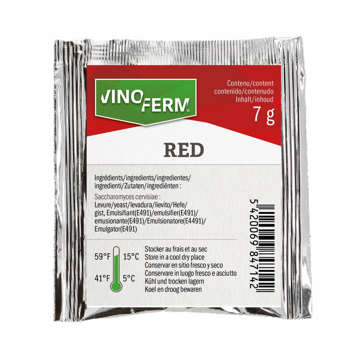 "Korrelgist, Wijngist Vinoferm Red, 7g image"
