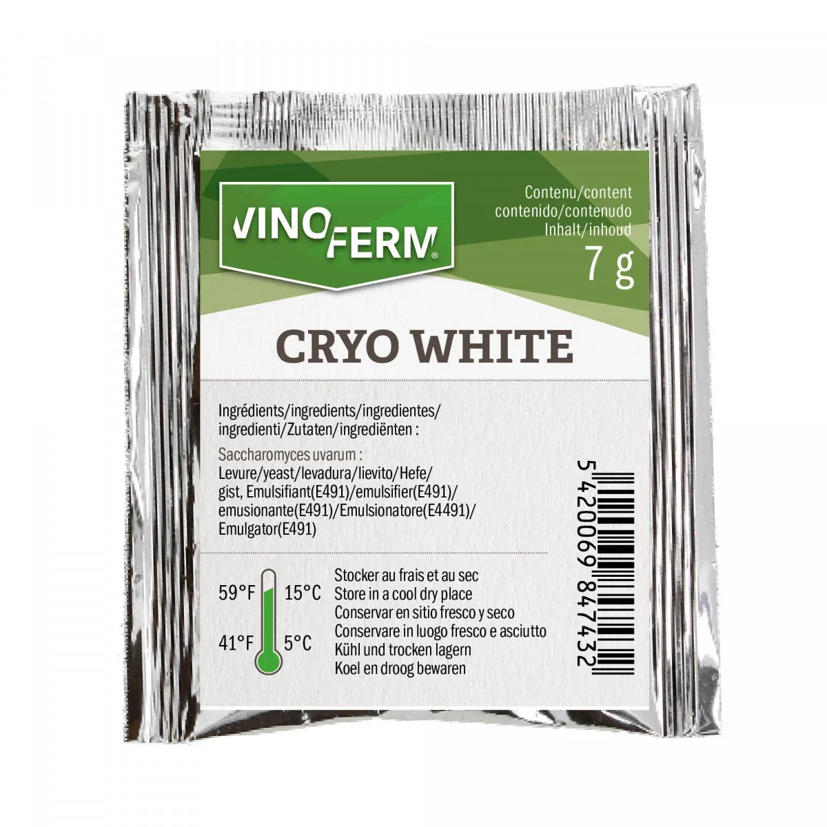 Korrelgist, Wijngist Vinoferm Cryo White, 7g