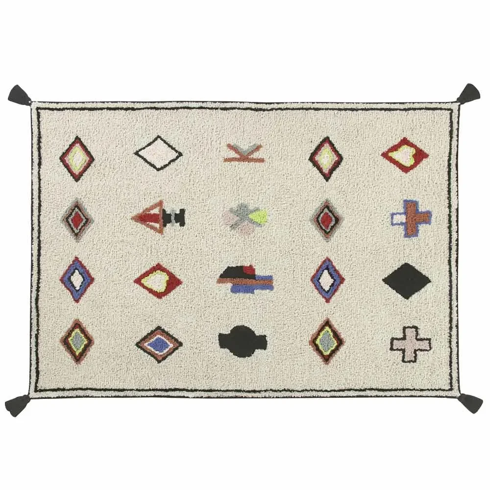 "Lorena Canals tapijt Nadoor rood blauw beige image"