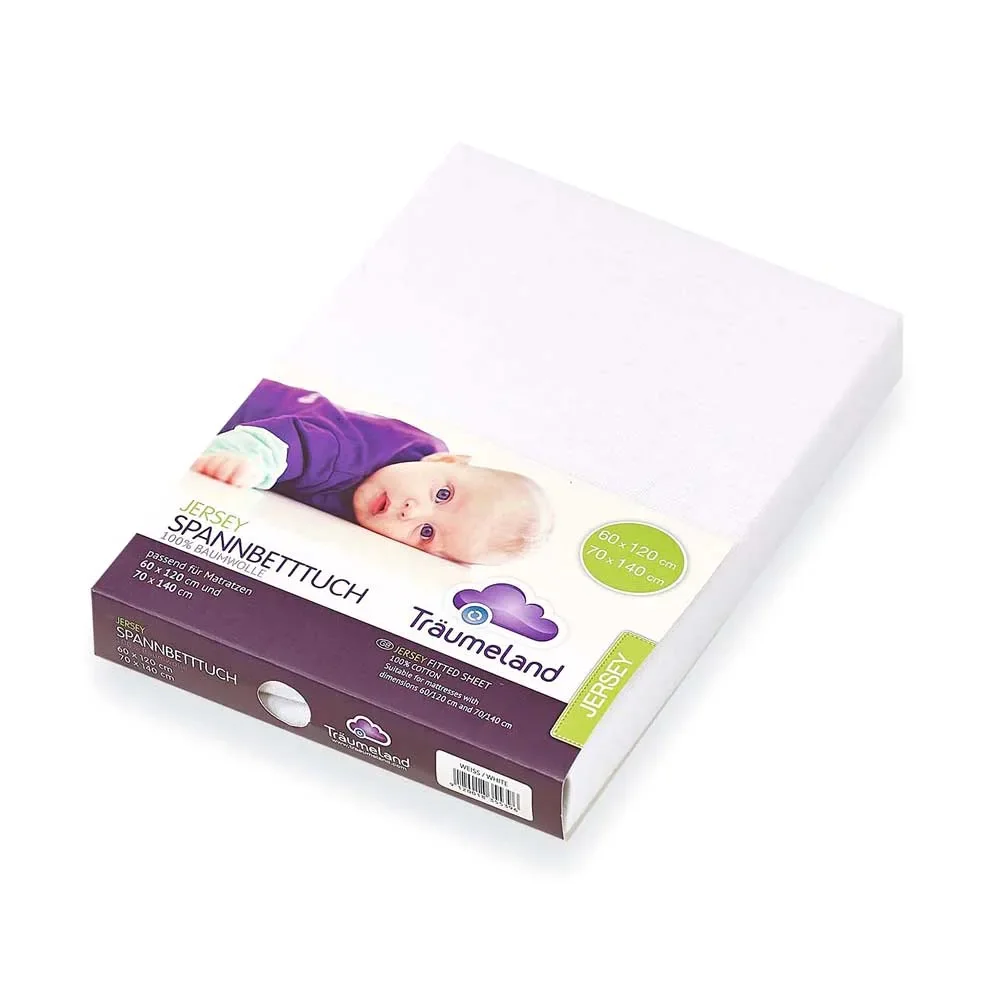 "Träumeland hoeslaken baby ledikant jersey wit image"