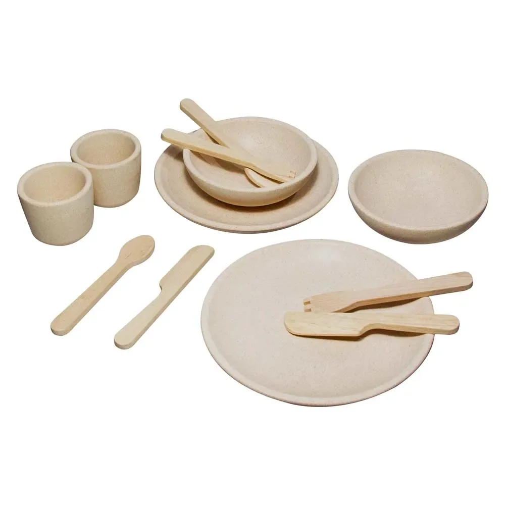 "Plan Toys speelgoed servies set hout image"