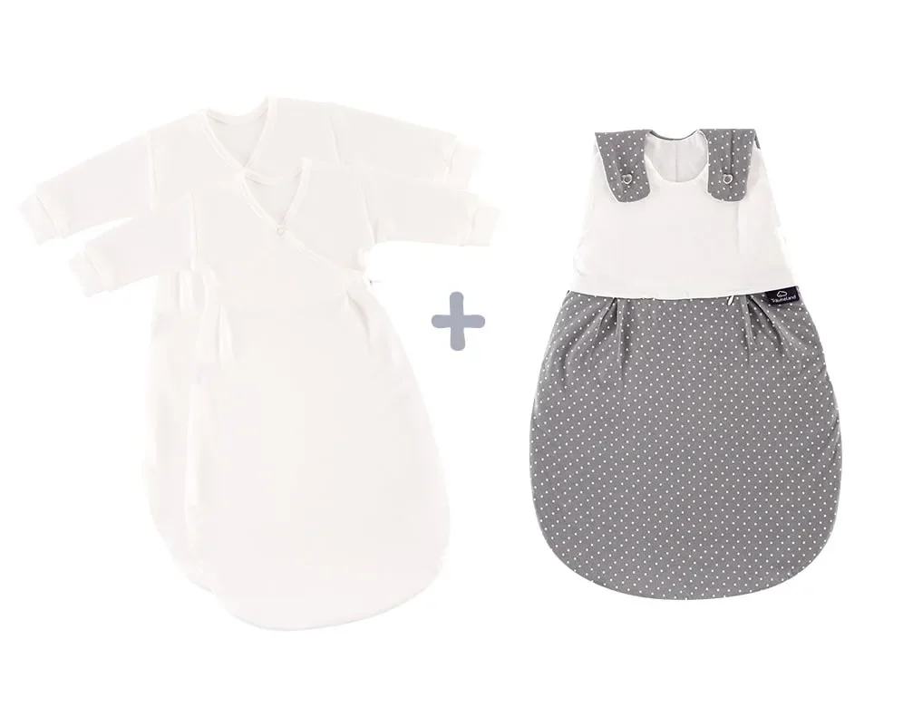 "Träumeland Liebmich slaapzak, slaapzak baby set - Stippen, grijs, Goor: 80/86 image"