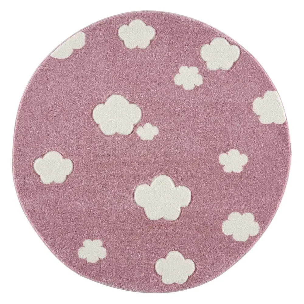 "Livone tapijt ronde wolken roze image"