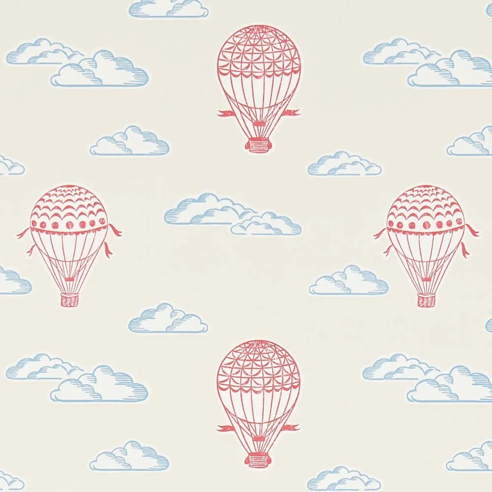 Little Sanderson Abracazoo behang luchtballonnen beige rood blauw