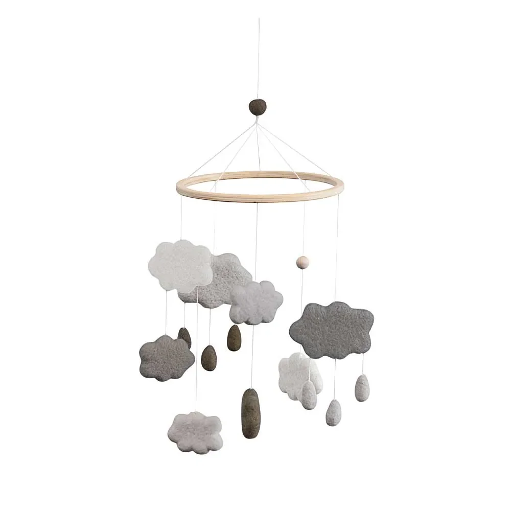 "Sebra Mobile wolken vilt grijs image"