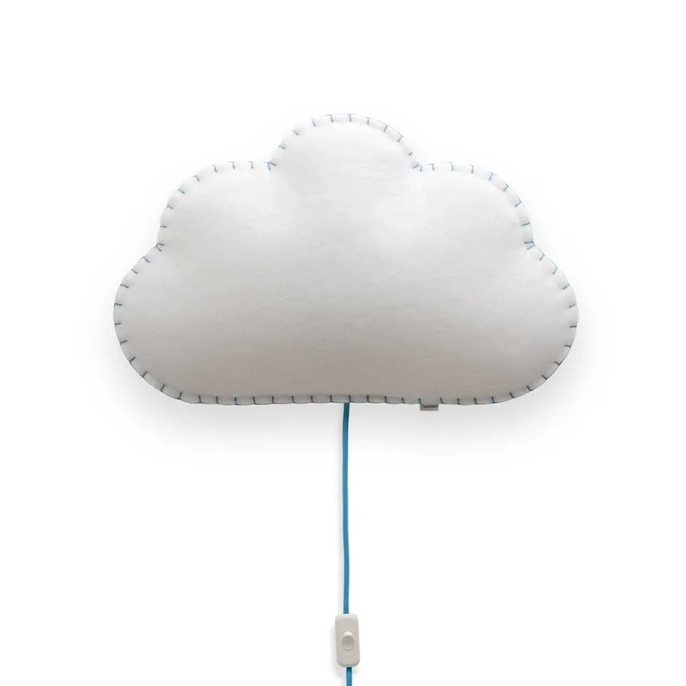 "Buokids Zachte lamp Nachtlamp/Wandlamp Wolk, Versie: Koord en connector; Kleur van de naad: blauw image"
