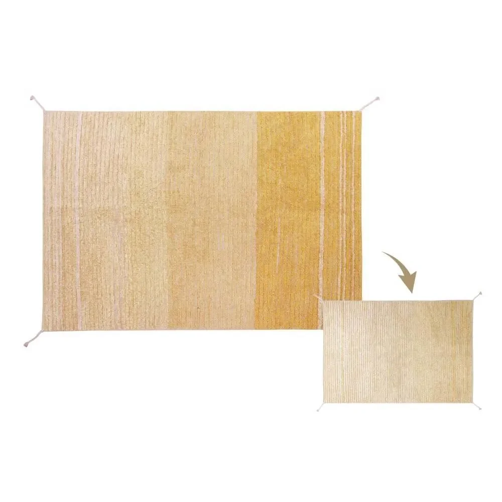 Lorena Canals wasbaar omkeerbaar vloerkleed "Reversible Twin" geel, Maat: 170 x 240 cm
