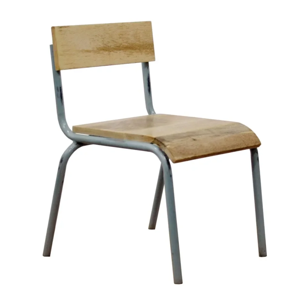 "Kidsdepot stoel metaal hout grijs image"