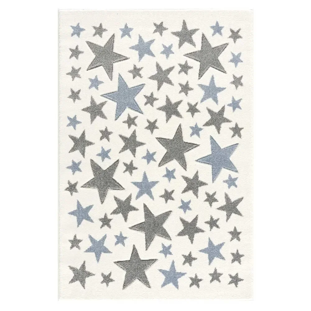"Livone kindertapijt Stella sterren blauw grijs, Tapijtmaat: 120 x 180 cm image"