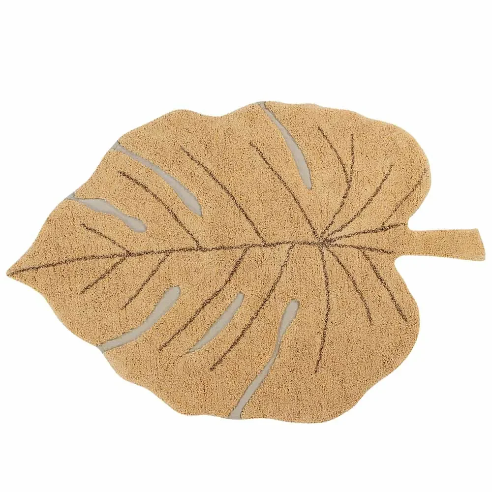 "Lorena Canals tapijt blad "Monstera" honing geel image"