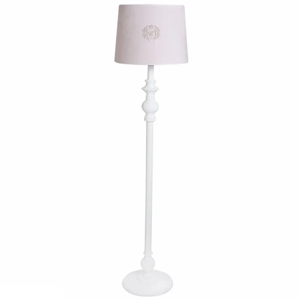 Caramella Stehlampe gedrechseltes Bein gold Emblem rosa