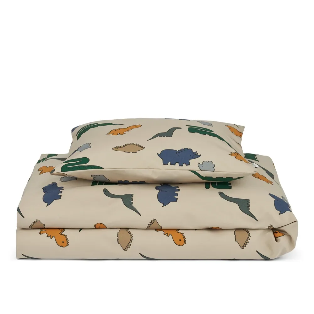 Liewood beddengoed – Carmen, 70x100, kleur: Dinosaurus / Mist