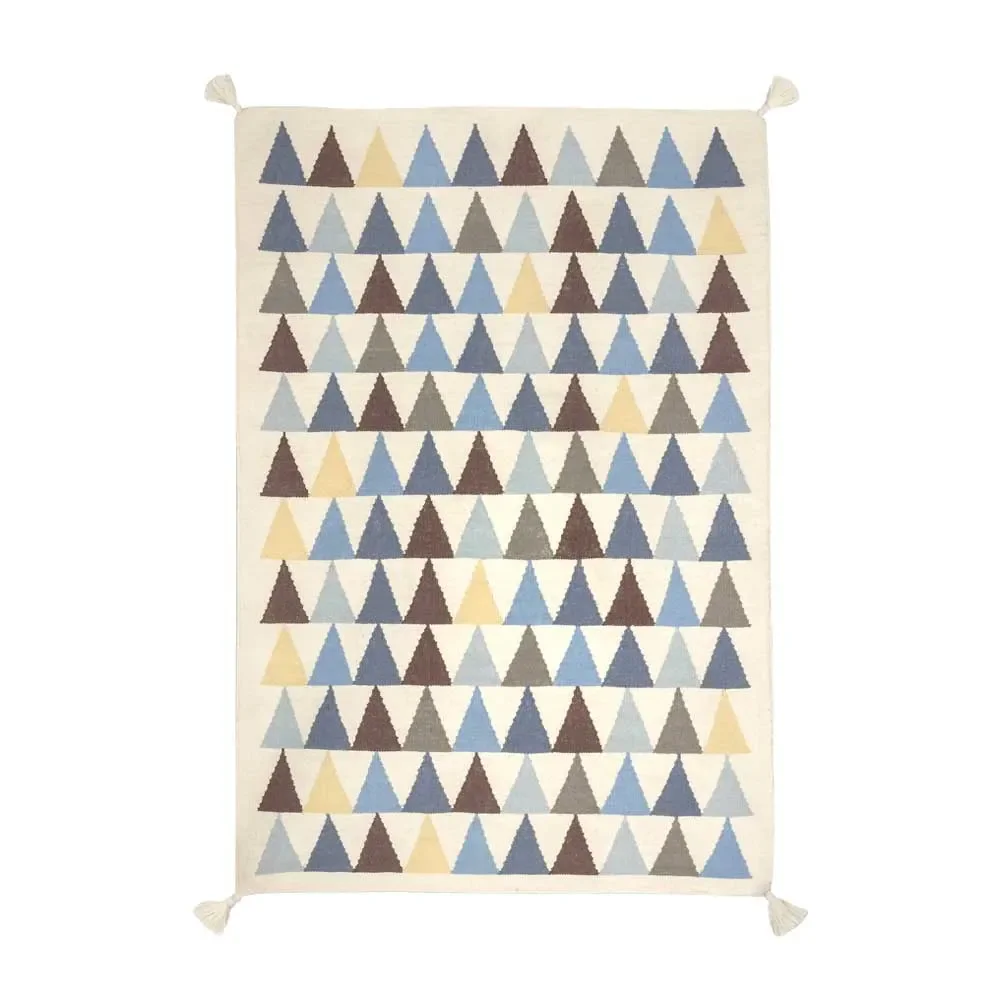 "Art for Kids kindertapijt driehoeken blauw, Maat: 110 x 160 cm image"
