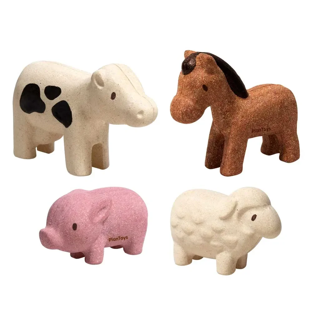 Plan Toys speelgoed dieren boerderij dieren set