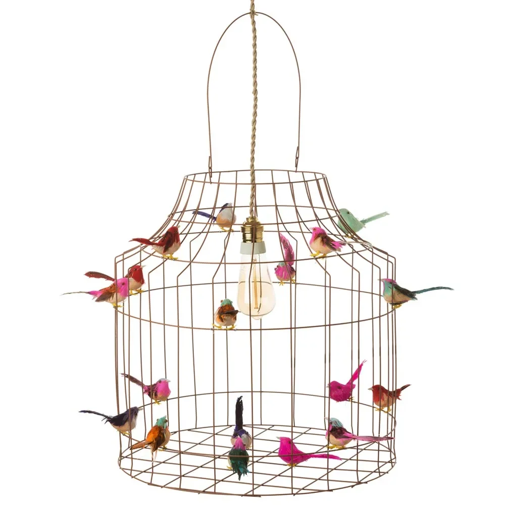 "Dutch Dilight Hanglamp roest birdie mix, Maat: Grote 72 x 45 cm image"